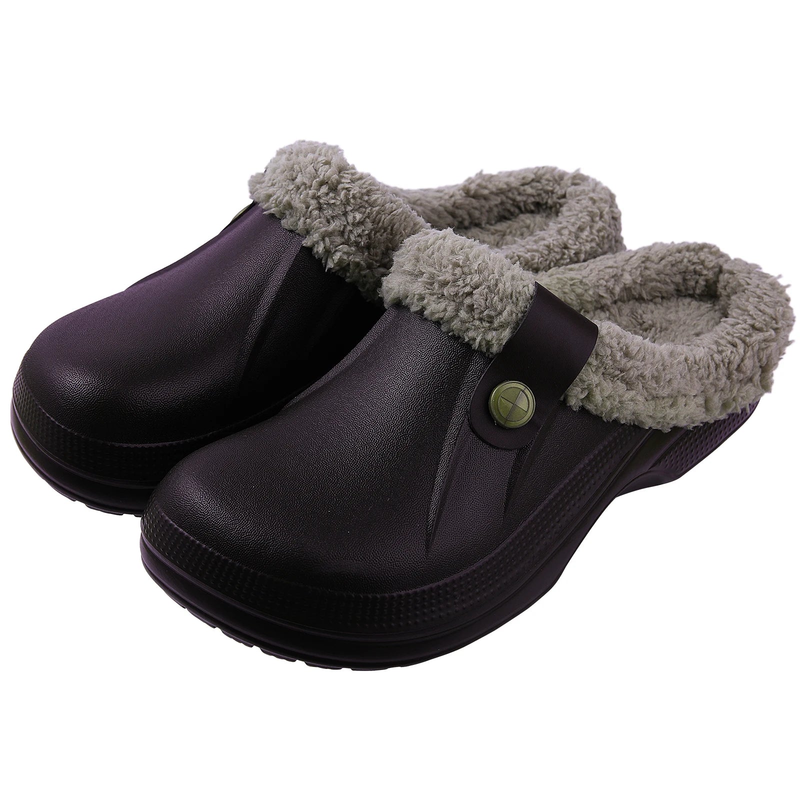 Fuzzy EVA Clogs Unisex – Waterproof Warm Plush Winter House & Garden Slippers