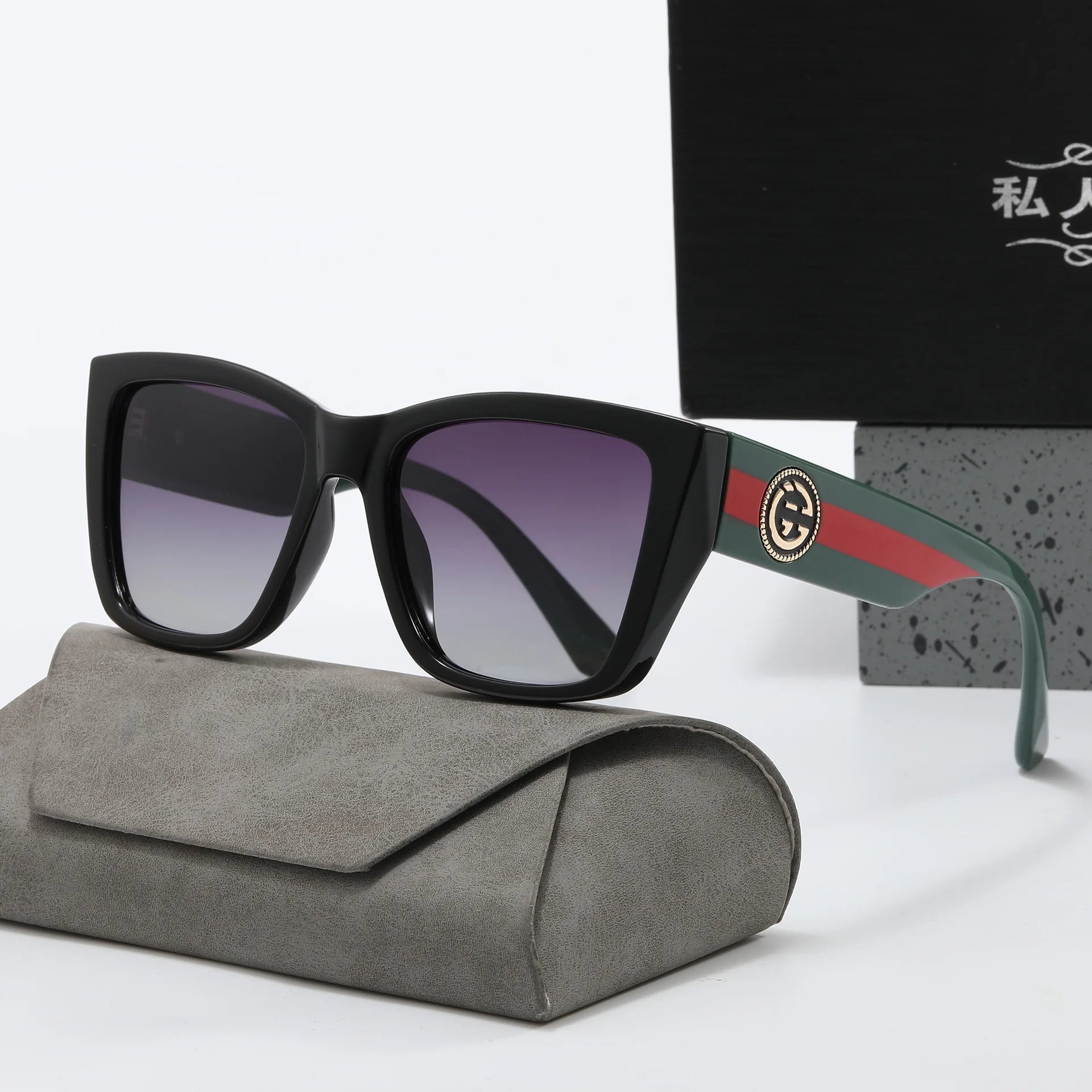 Occhiali da sole vintage grandi a forma di poligono quadrato