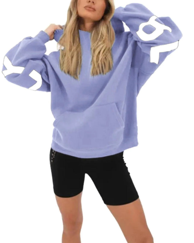 European American Fashion Printed Thick Loose Hoodie