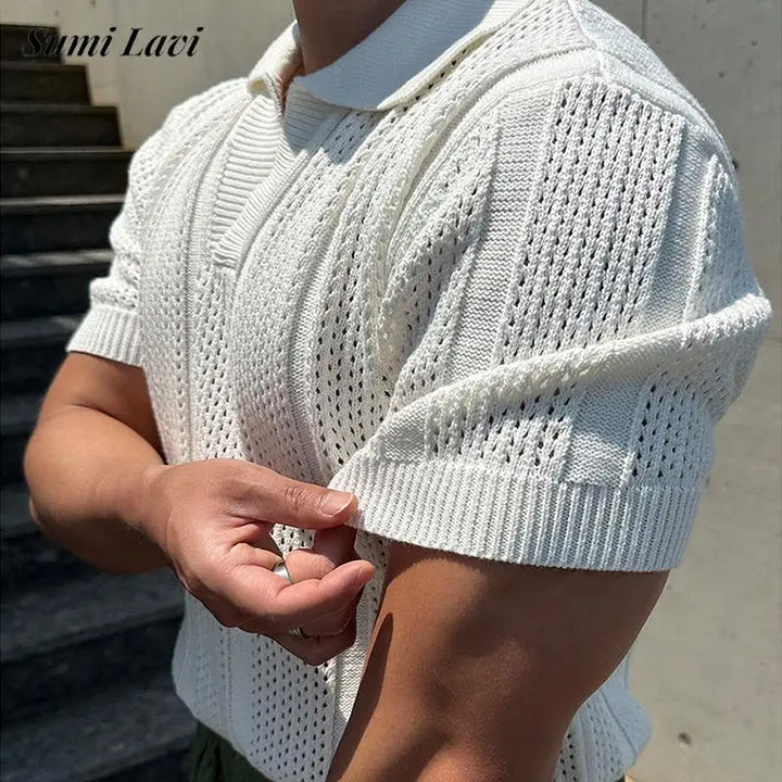 Ultra-Breathable Slim Mesh Polo Shirt for Men-HighTouch