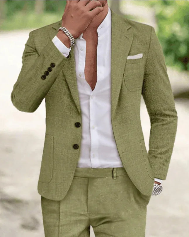 Men’s Single-Breasted Slim Solid Blazer – Big Pocket Casual Suit Jacket