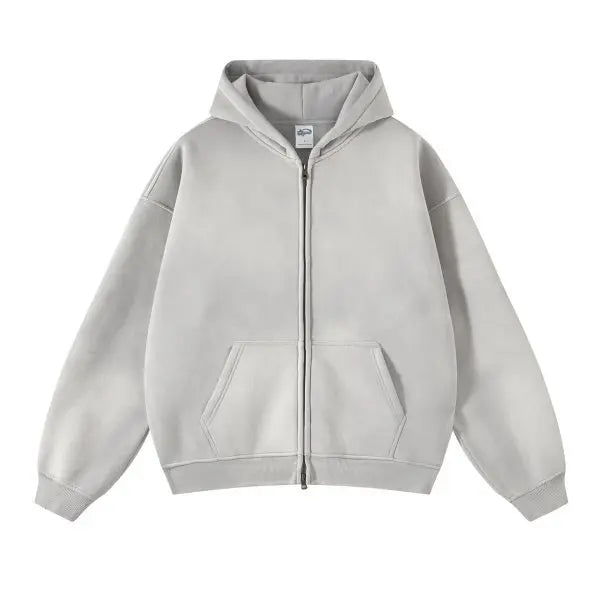 Luxury Batik‑Wash Full‑Zip Street Hoodie-HighTouch