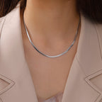 Gold Colour Stainless Steel Snake Chain Necklace-HighTouch