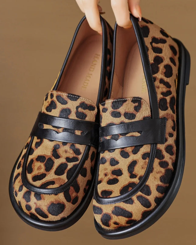 Premium Cowhide & Horsehair Women’s Moccasin Loafers