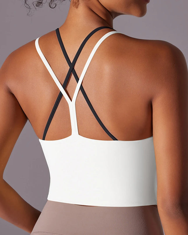 Vrouwen Effen Kleur Fitness Yoga Bh Gym Yoga Top Backless Workout Top Dames Push Up Hardloopsport Bh Sport Ondergoed Yoga Vest