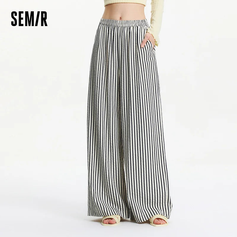 Effortless Striped Wide-Leg Palazzo Pants – Lazy-Chic & Comfort-Driven