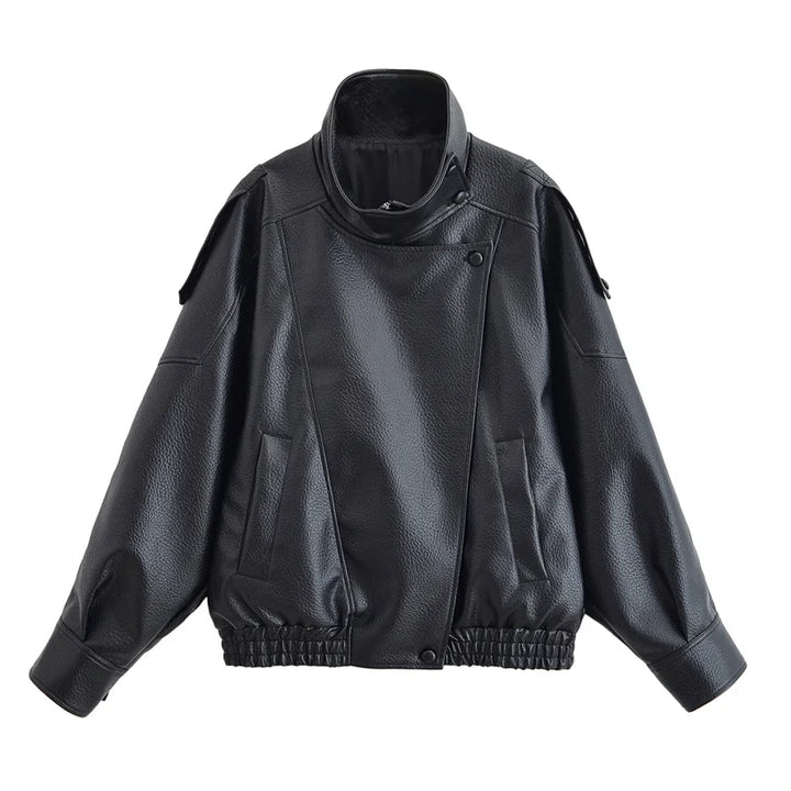 Women’s Faux Leather Motorcycle Jacket – Fall 2025 Fashio-HighTouch