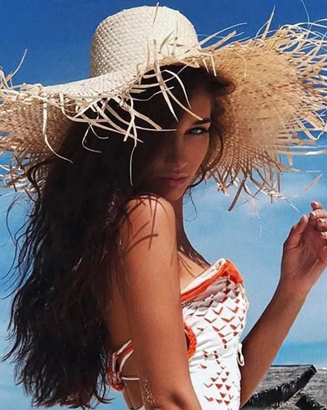 Women’s Wide‑Brim Floppy Straw Beach Hat
