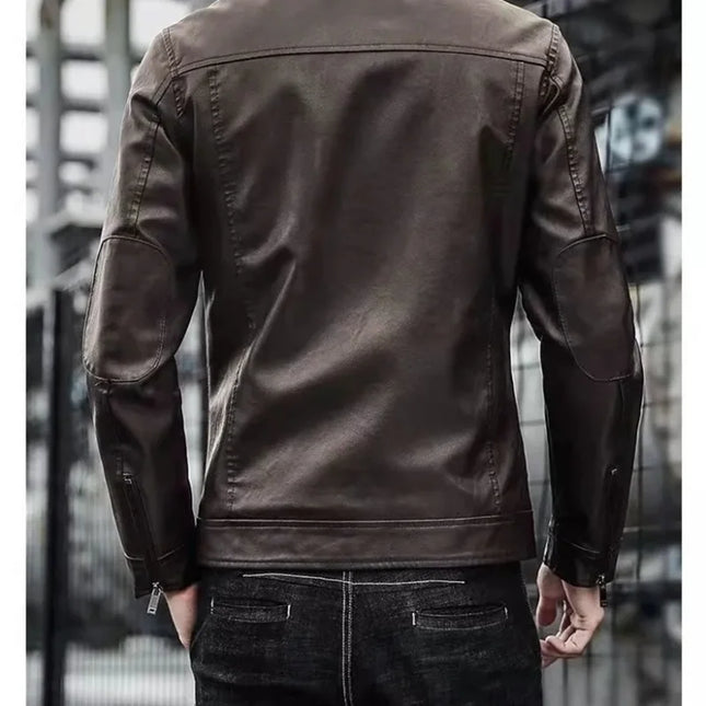Slim Short PU Leather Blazer Jacket