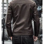 Slim Short PU Leather Blazer Jacket-HighTouch