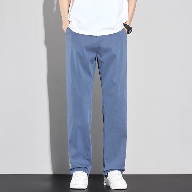 Men’s Lyocell Summer Trousers – Lightweight, Breathable Stretch Pants-HighTouch