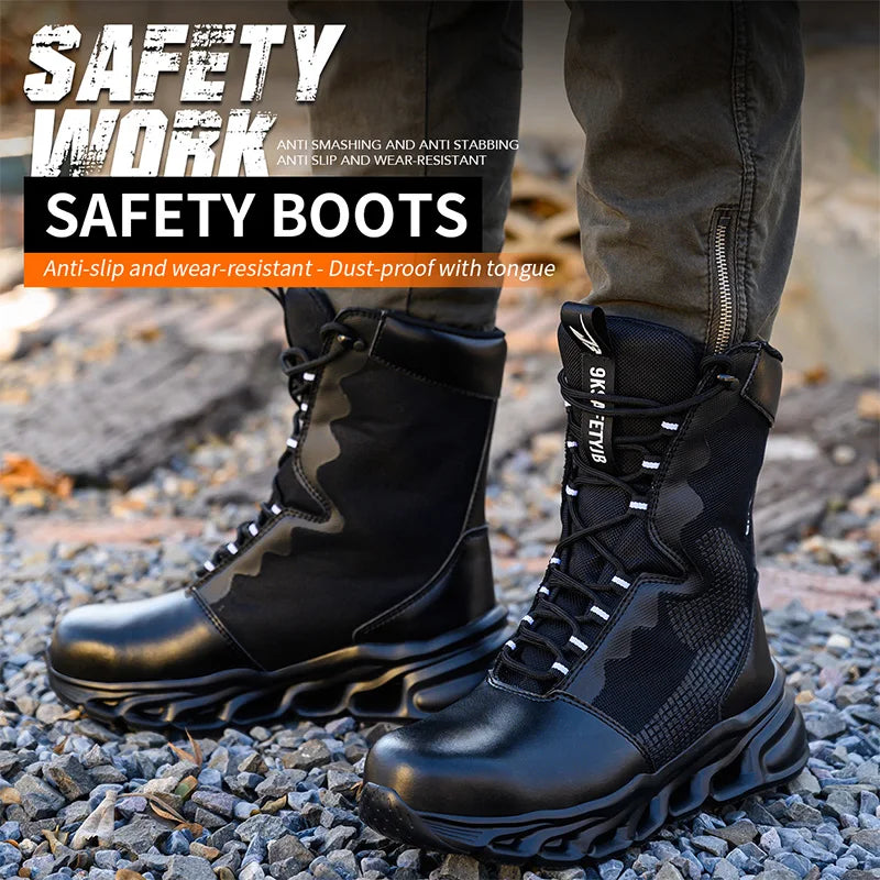 Men’s Steel-Toe Lightweight Tactical Work Boots-HighTouch