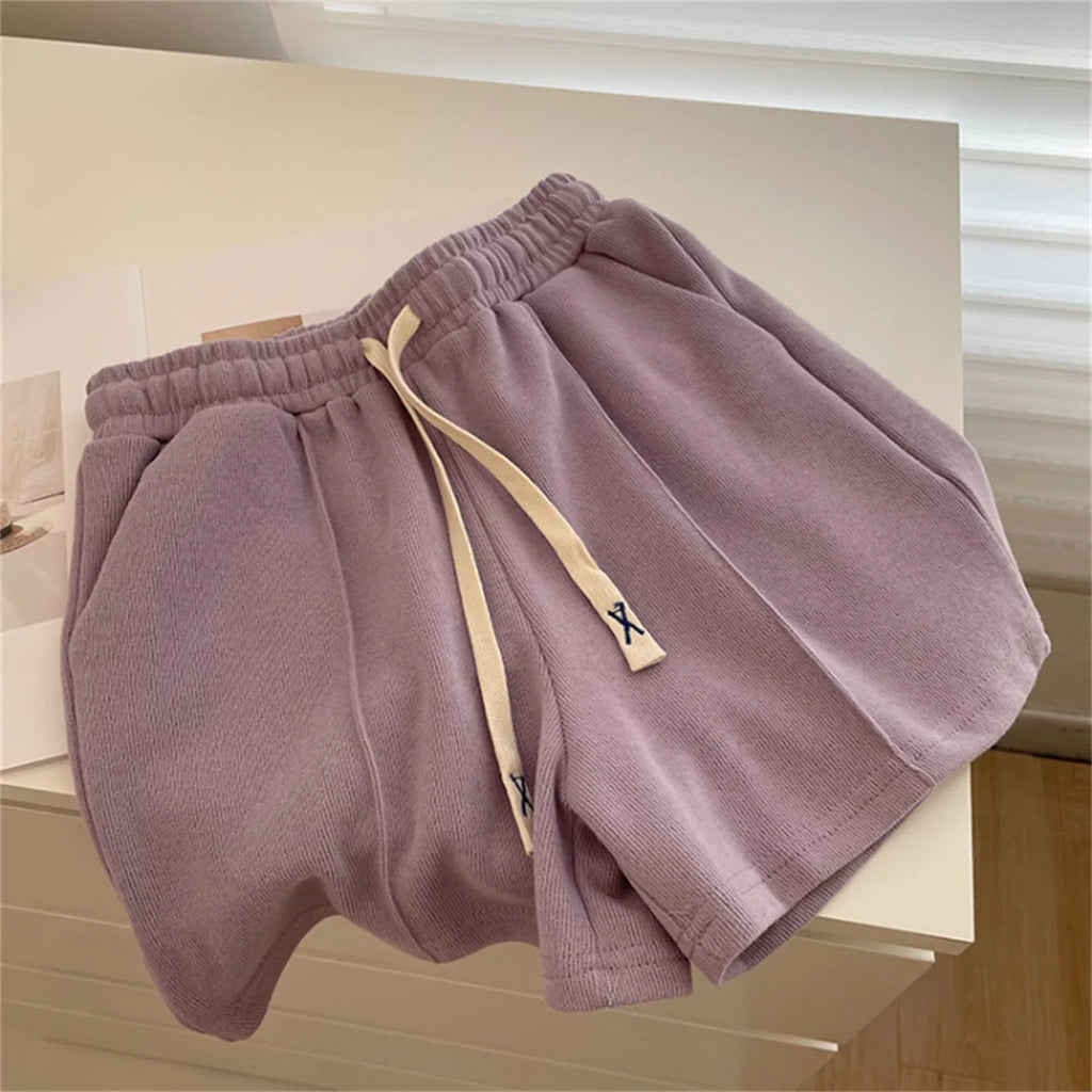 Comfy Retro Korean High-Waist Loose Shorts – Relaxed Chic & Sporty Comfort-HighTouch