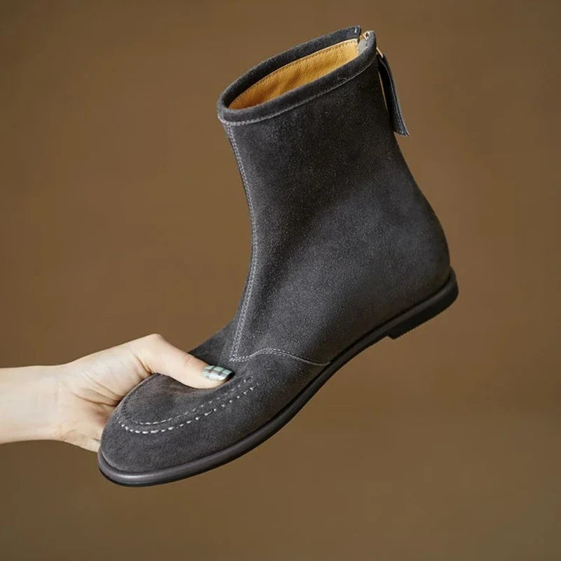 Premium Sheep Suede Chelsea Ankle Boots-HighTouch