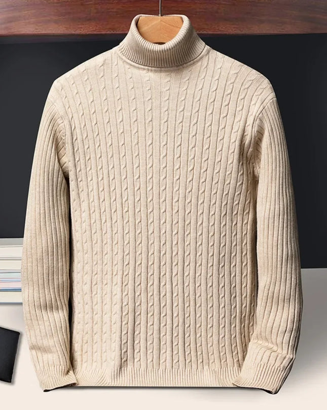 Men's Striped Turtleneck Sweater