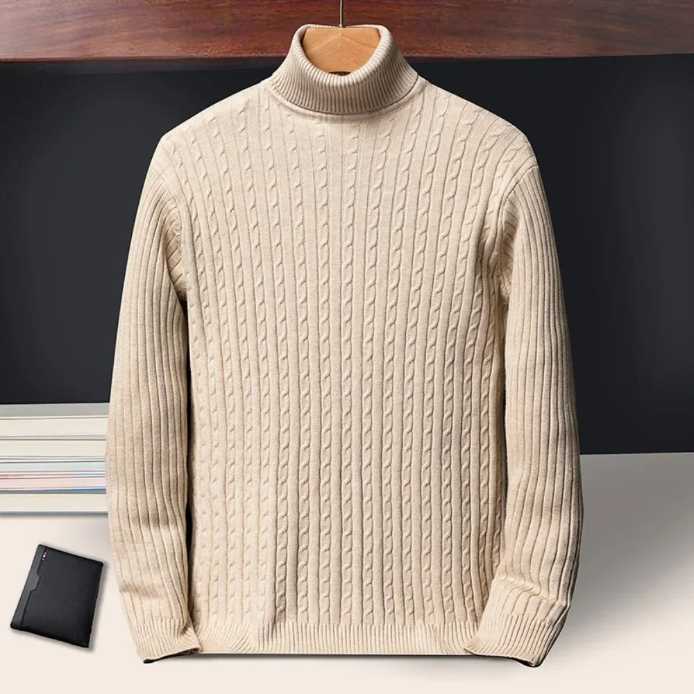 Men's Striped Turtleneck Sweater