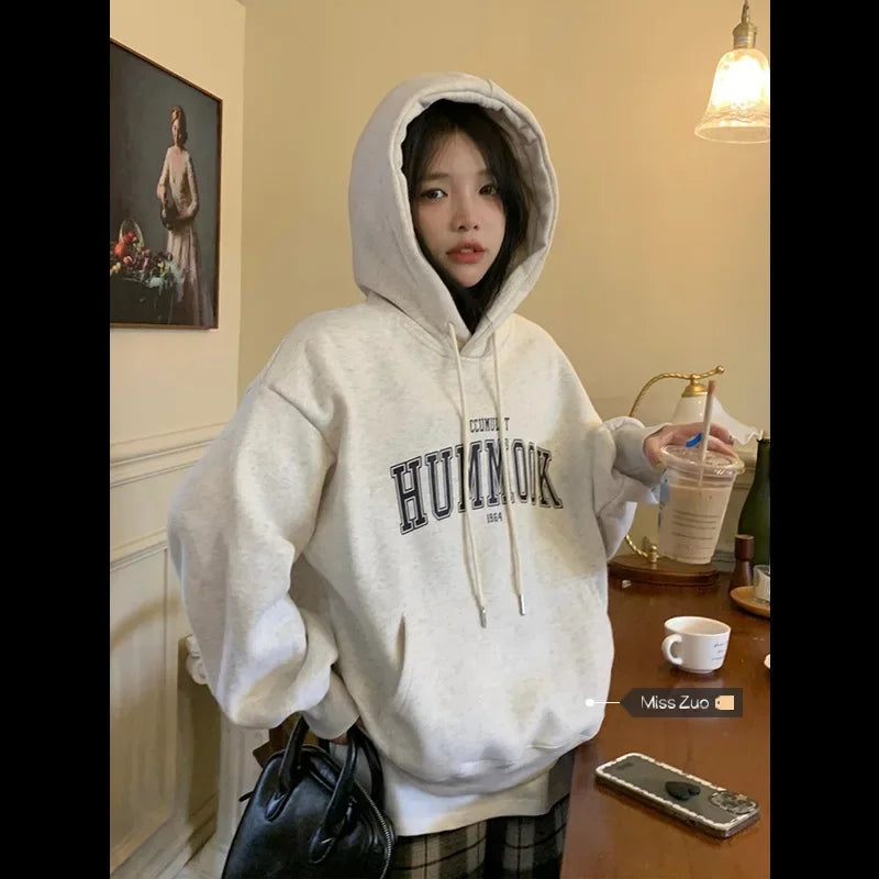 Oversize 3D Sound-Detail Hoodie – Retro Lazy-Style Streetwear for Fall/Winter