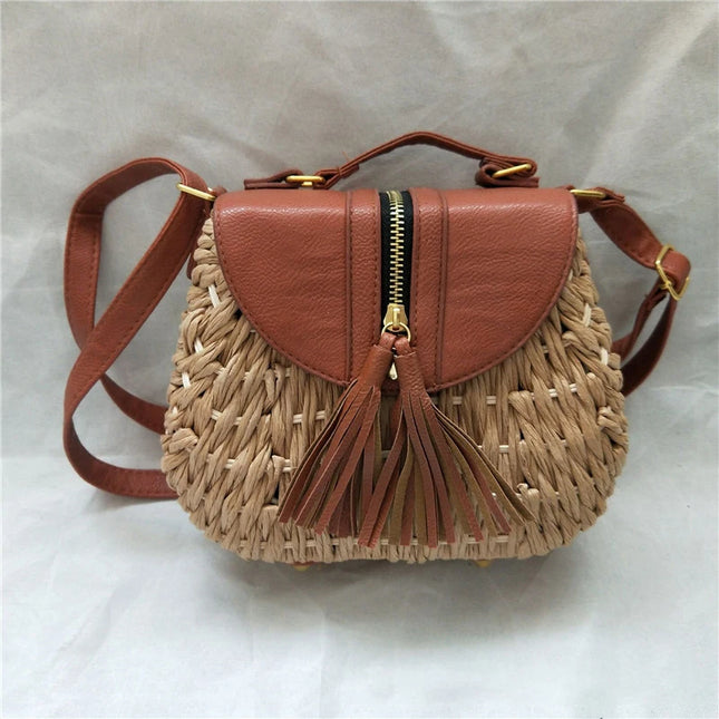Small Fresh Straw Crossbody Bag – Lightweight Purse