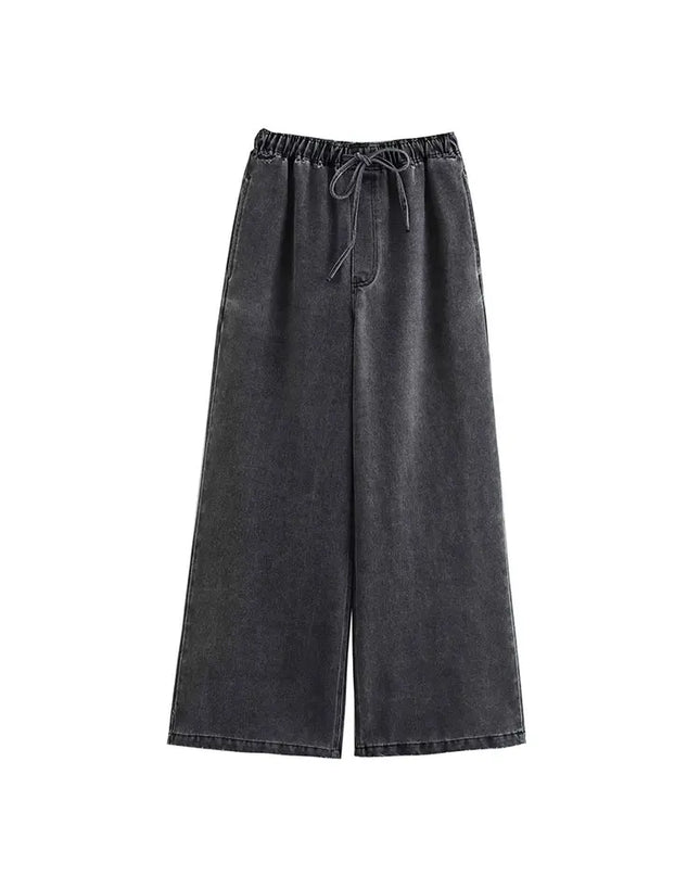 Women’s High-Waist Denim 2-Piece Set
