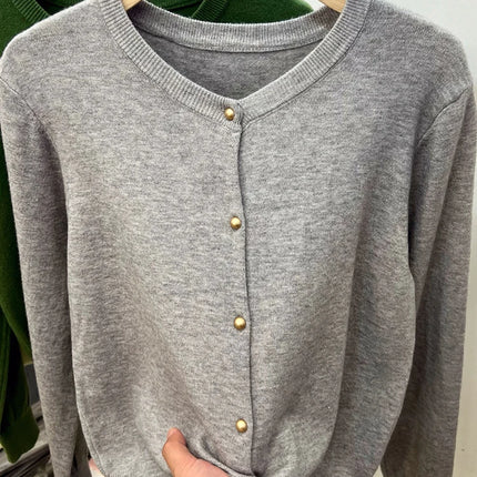 Cozy Chic Long‑Sleeve Open‑Front Knit Cardigan – For Spring & Autumn