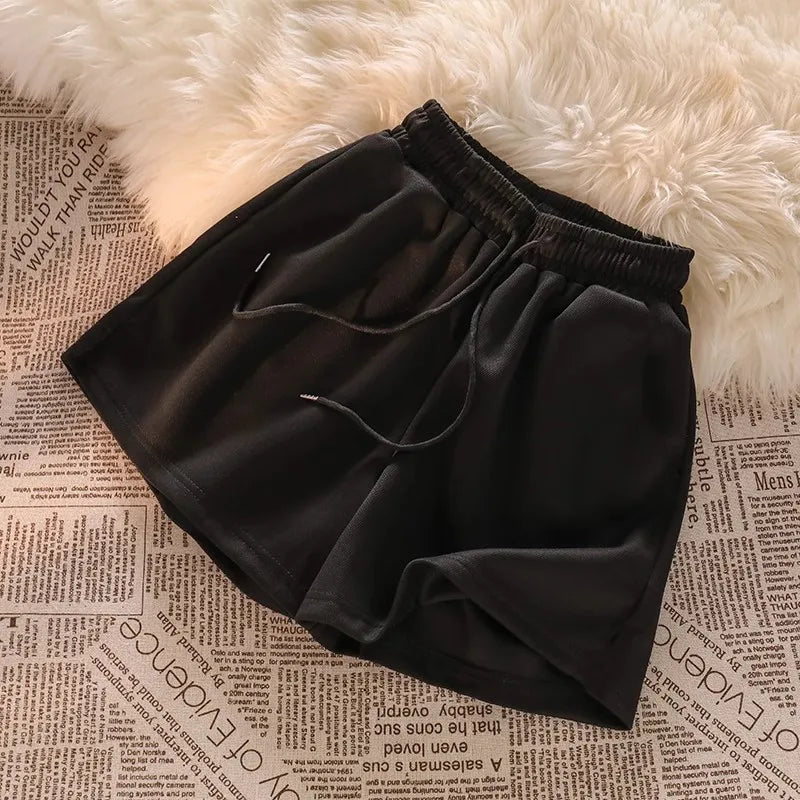 Korean-Style High-Waist Wide-Leg Shorts – Lightweight, Loose & Chic-HighTouch