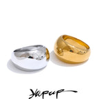 Textured Thick Stainless Steel Ring – 18K PVD Gold Plated-HighTouch