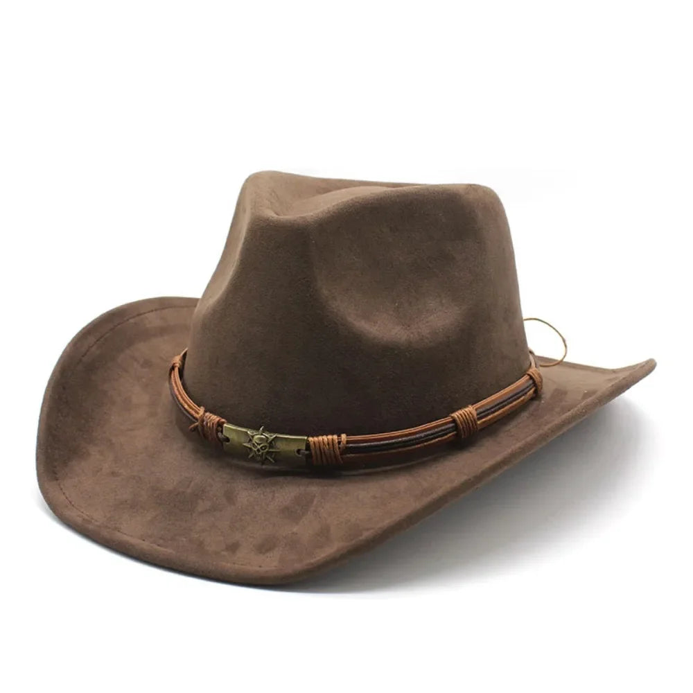 Western Cowboy Hat – Jazz Knight felt hat with bull-shaped décor