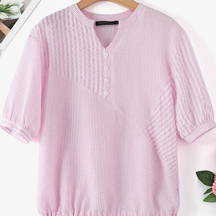 Elegant Striped V-Neck Blouse