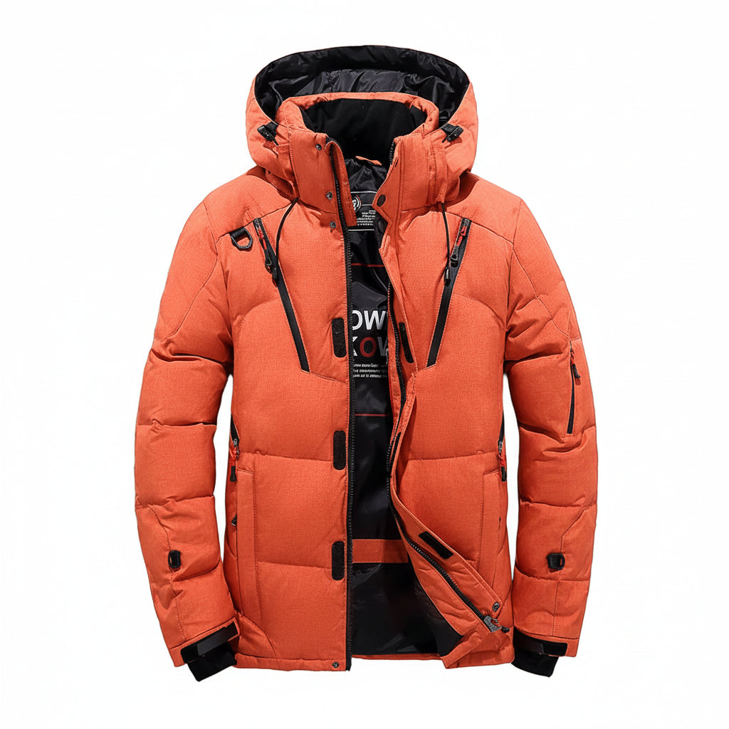 Men’s Lightweight Down Jacket – Warm Detachable Collar Winter Coat