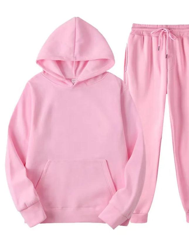 Womens Autumn/Winter Hoodie & Sweatpants Set – Casual Pullover Tracksuit