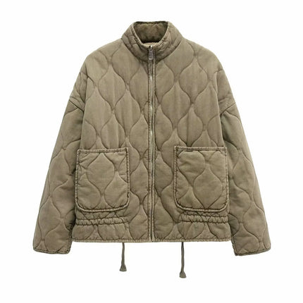 Diamond-Embellished Reversible Short Jacket – Plush Autumn/Winter Overlay