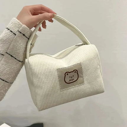 Large Capacity Makeup Bag for Women - Soft Plush Cosmetic Organizer