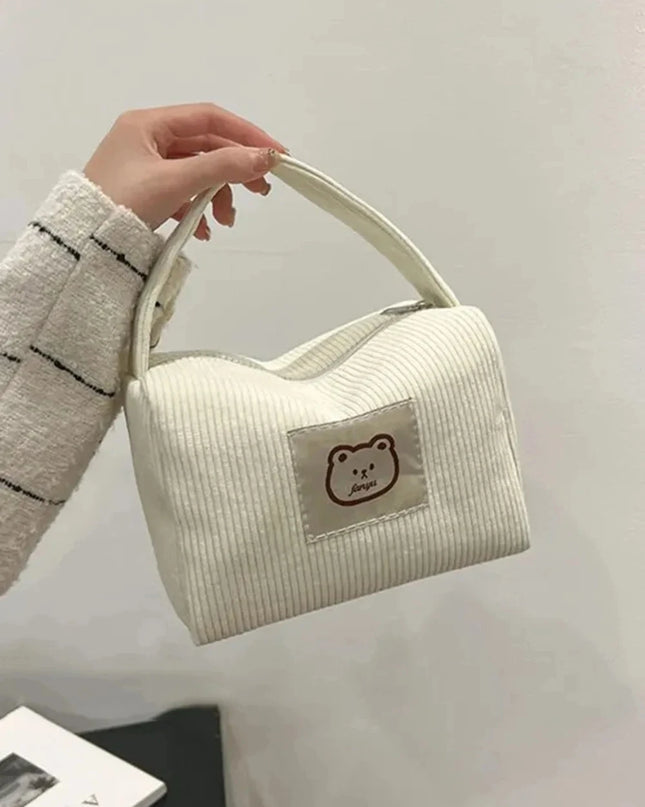 Large Capacity Makeup Bag for Women - Soft Plush Cosmetic Organizer