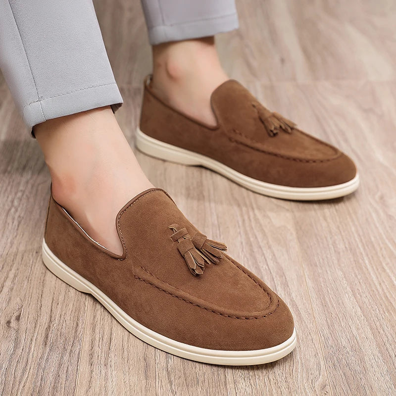 Luxury Suede & Leather Loafers – Men’s Slip-On Driving