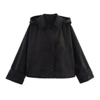 Men’s Hooded Lapel Single-Breasted Short Trench Coat-HighTouch