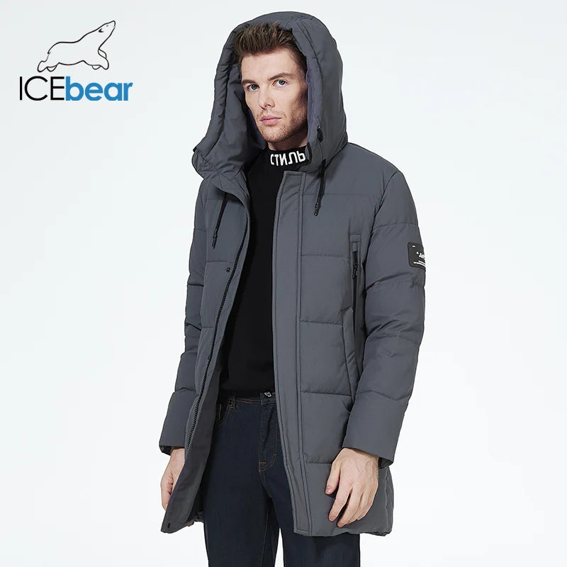 Men’s Mid-Length Cotton Puffer Parka – Insulated Winter Coat IceBear