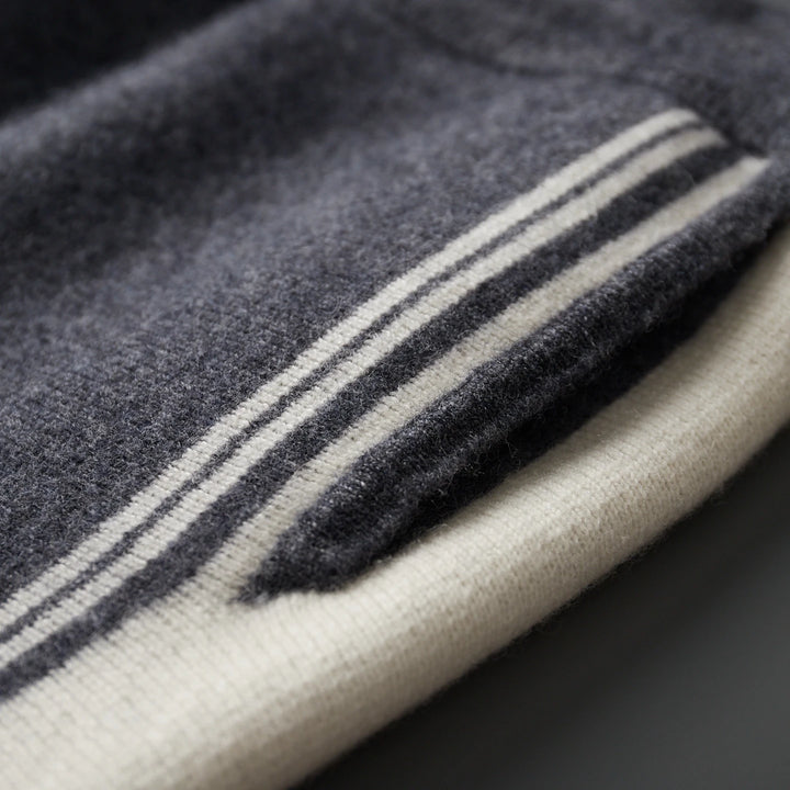 Men's Winter Merino Wool Knit Set Hooded Cardigan & Pants