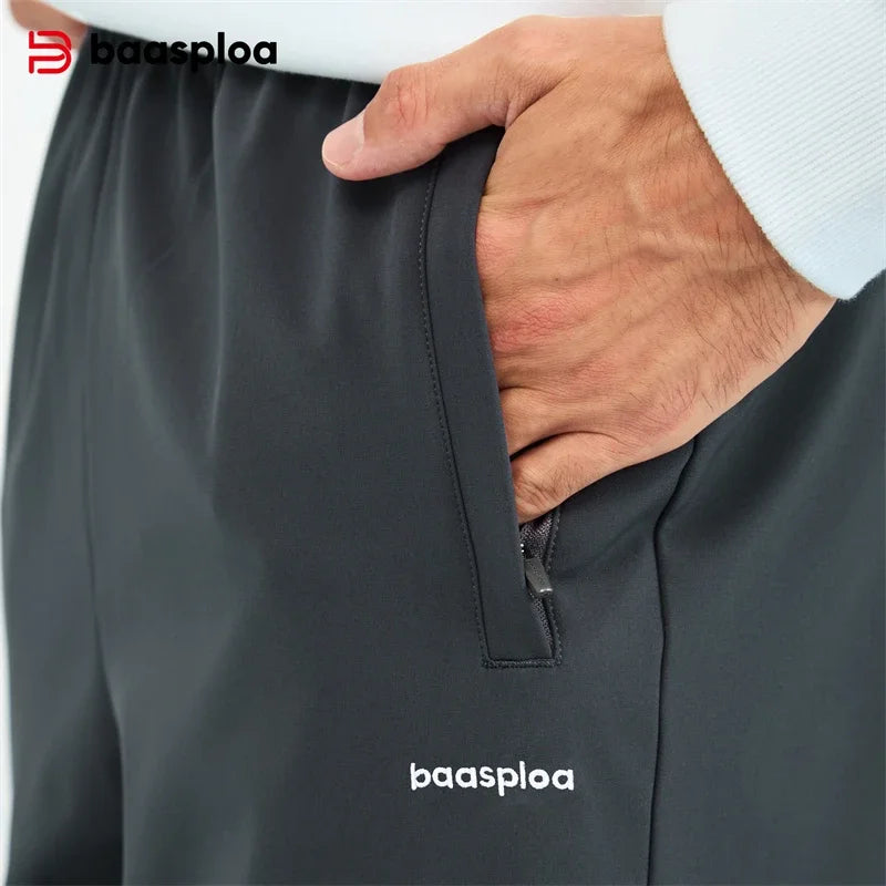 Men's Solid Color Sweatpants – Cozy Winter Joggers with Pockets-HighTouch