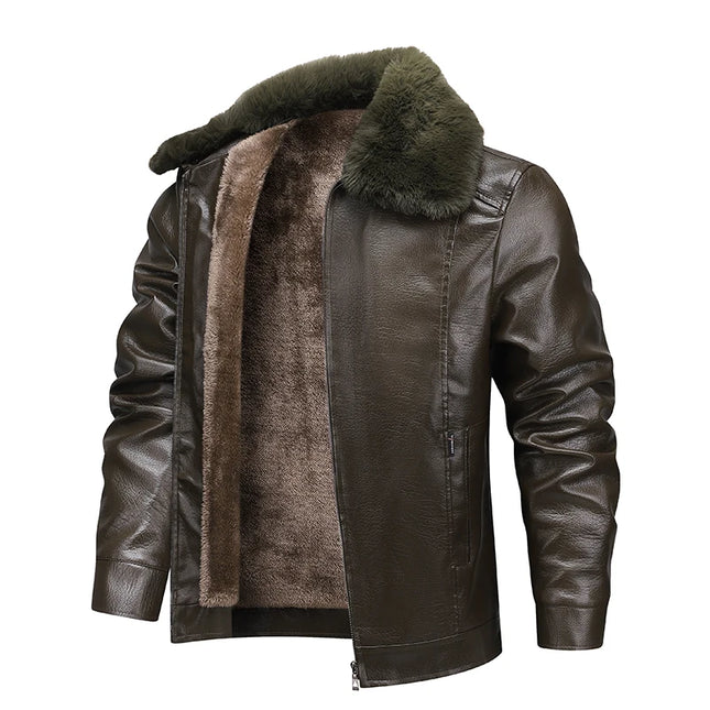 Men’s Fleece-Lined Biker Jacket