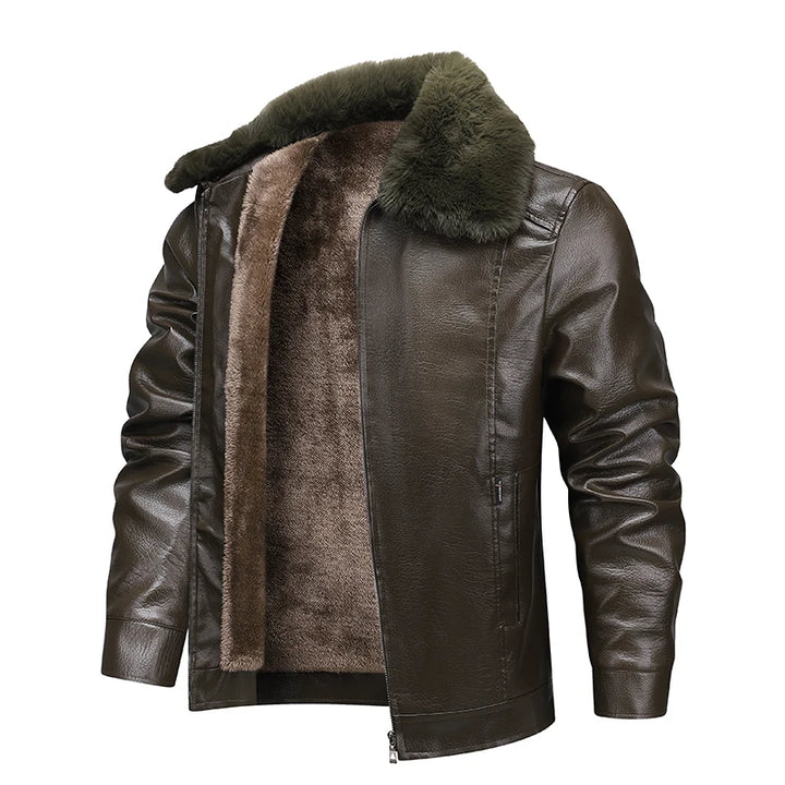 Men’s Fleece-Lined Biker Jacket-HighTouch