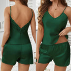 Backless Lace Satin Cami & Shorts Set-HighTouch