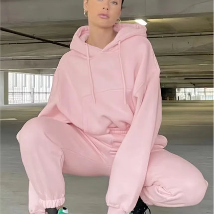 Women’s Fleece Tracksuit Set – Soft Hoodie & Jogger Pants for Cozy Style