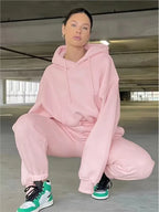 Women’s Fleece Tracksuit Set – Soft Hoodie & Jogger Pants for Cozy Style-HighTouch