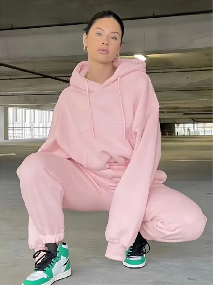 Women’s Fleece Tracksuit Set – Soft Hoodie & Jogger Pants for Cozy Style-HighTouch
