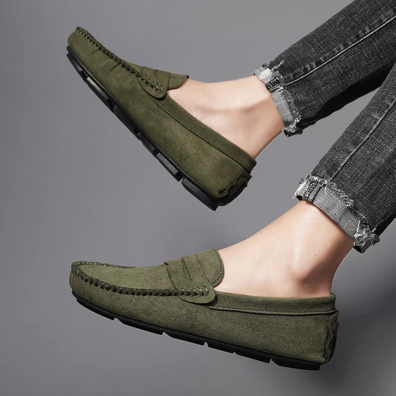 Luxury Suede Slip-On Loafers / Driving Shoes – Men’s Breathable Casual-HighTouch
