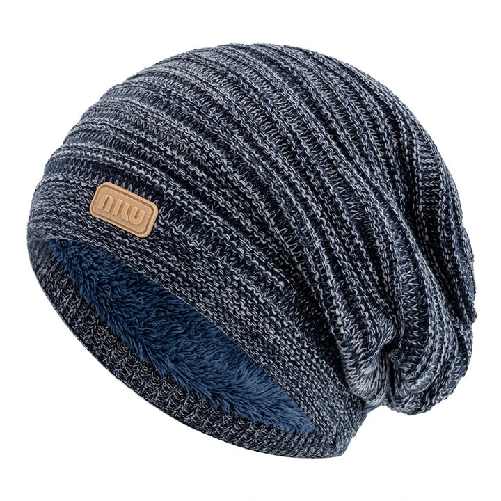 Unisex Striped Slouchy Winter Beanie-HighTouch