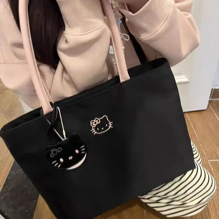 Hello Kitty Embroidered Crossbody – Large Capacity, Kawaii Daily Commuter Bag