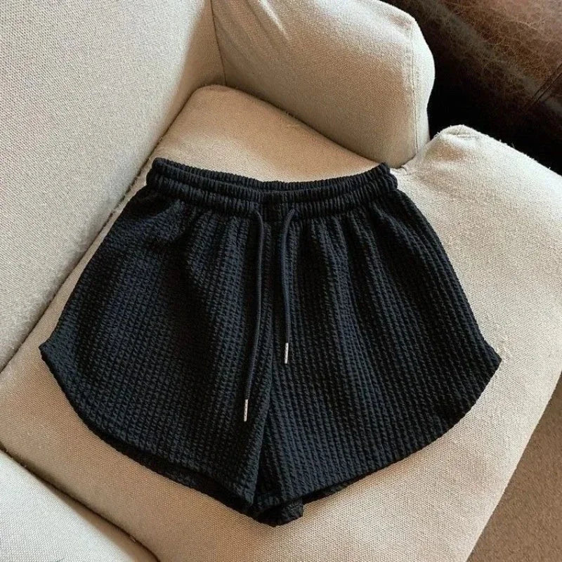 High-Waist Wide-Leg Running Shorts – Lightweight Gym Hot Pants for Women-HighTouch