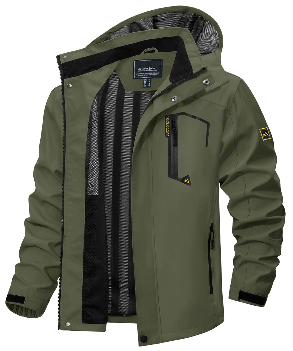 Men's Lightweight Mesh-Lined Waterproof Windbreaker Jacket-HighTouch