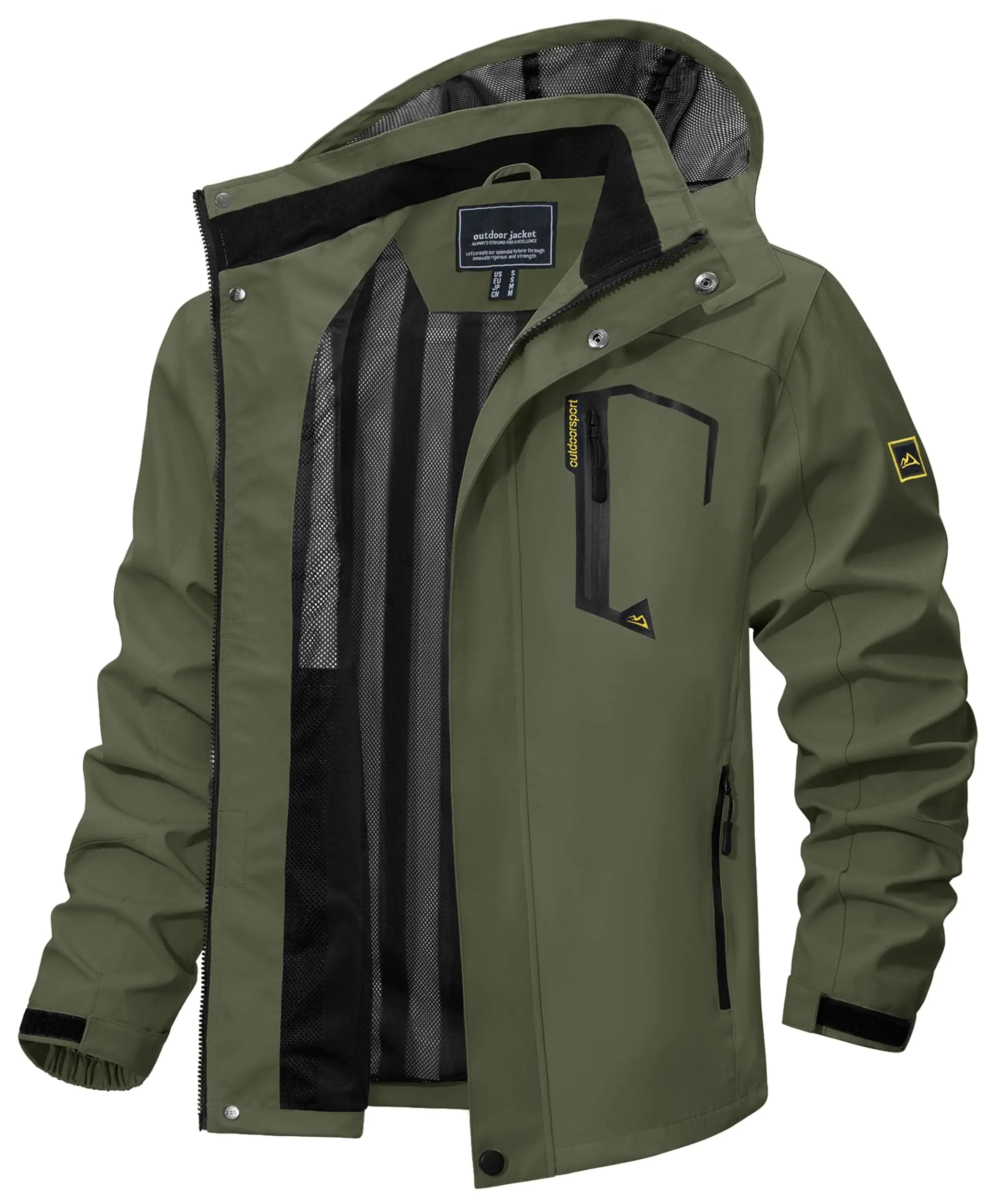 Men's Lightweight Mesh-Lined Waterproof Windbreaker Jacket